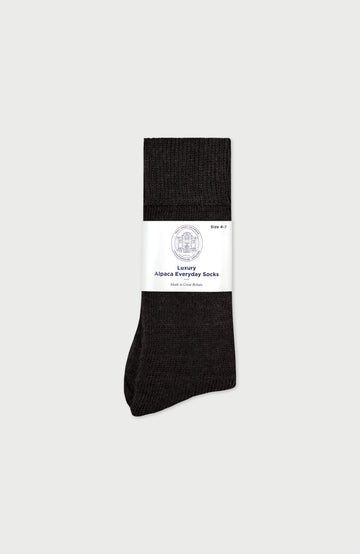 Black Alpaca Everyday Socks By Paul James