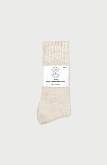 Cream Alpaca Everyday Socks By Paul James