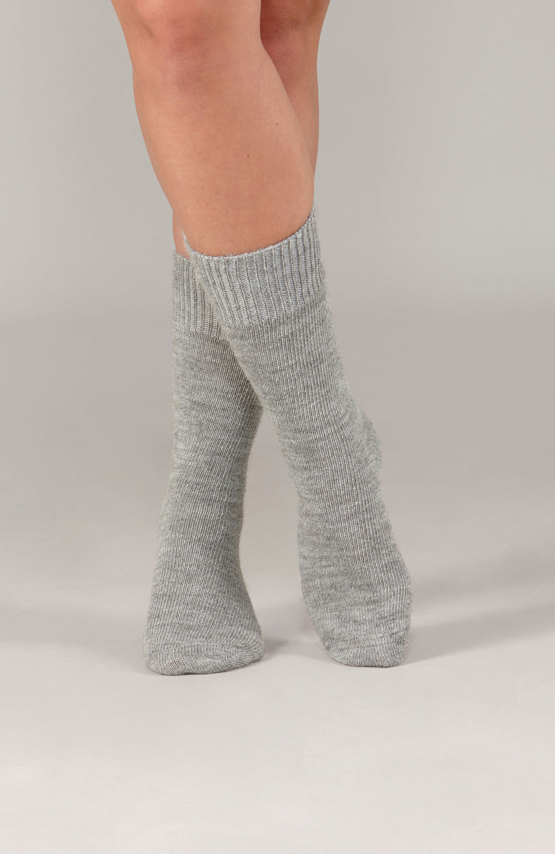 grey alpaca wool warm thin socks by Paul James