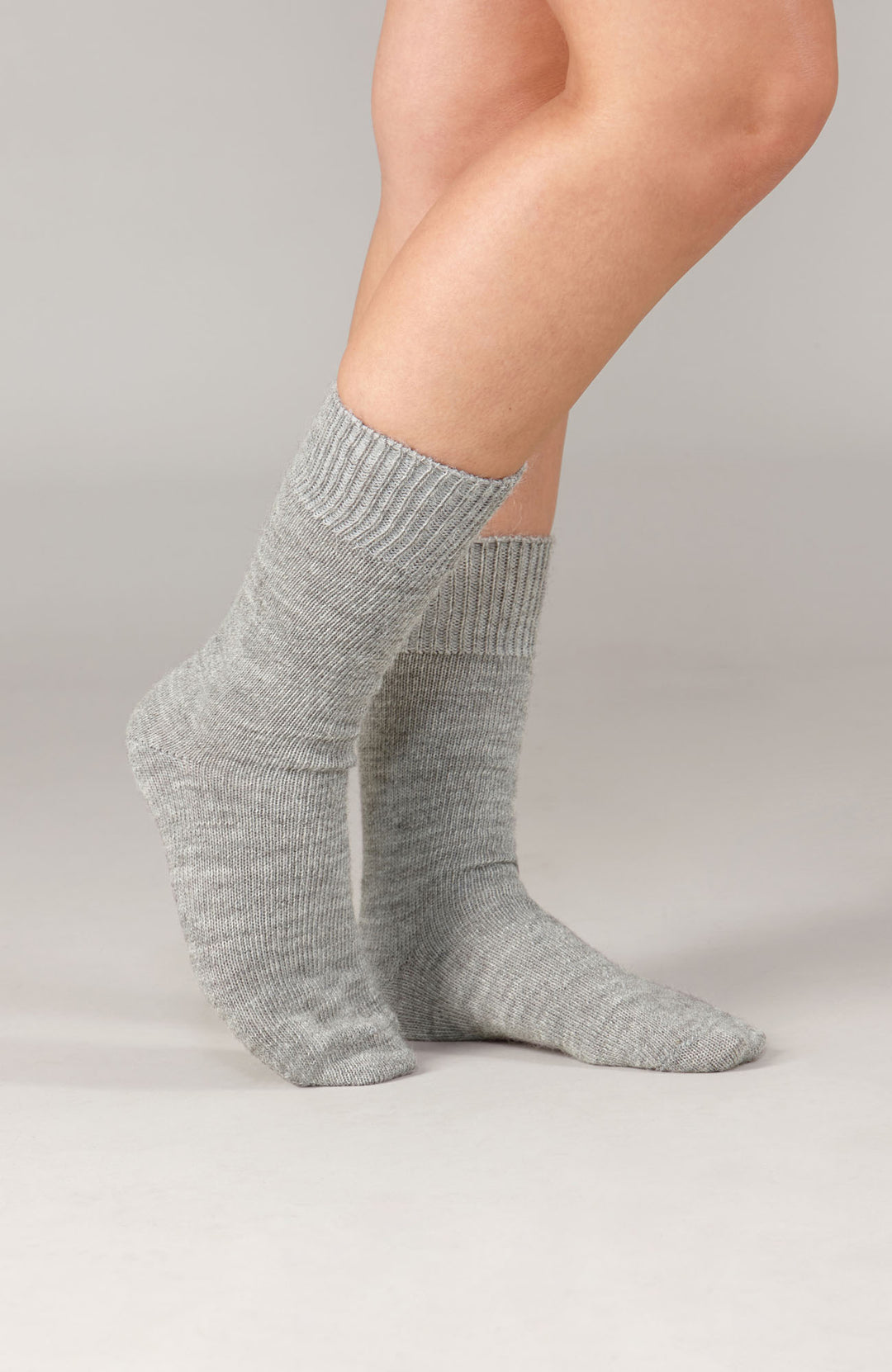 grey alpaca wool warm thin socks by Paul James