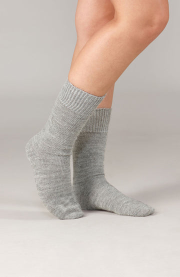 grey alpaca wool warm thin socks by Paul James