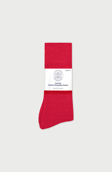 Red Alpaca Everyday Socks By Paul James