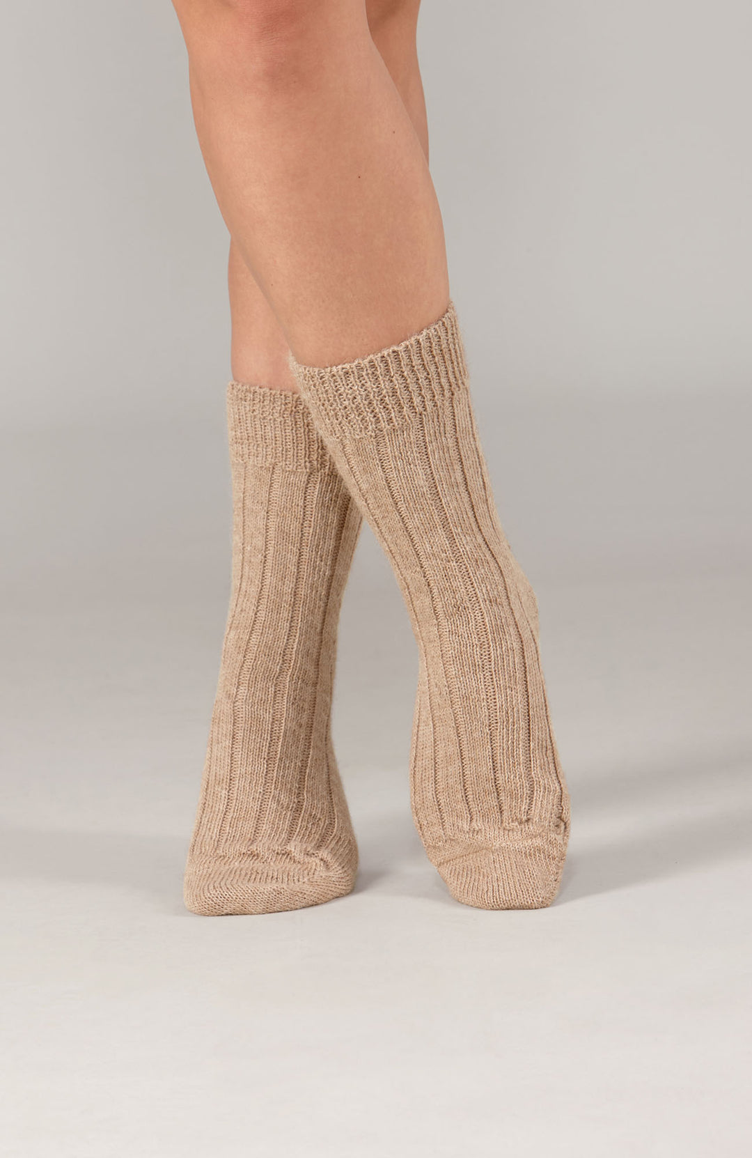 fawn alpaca bed sock by Paul James