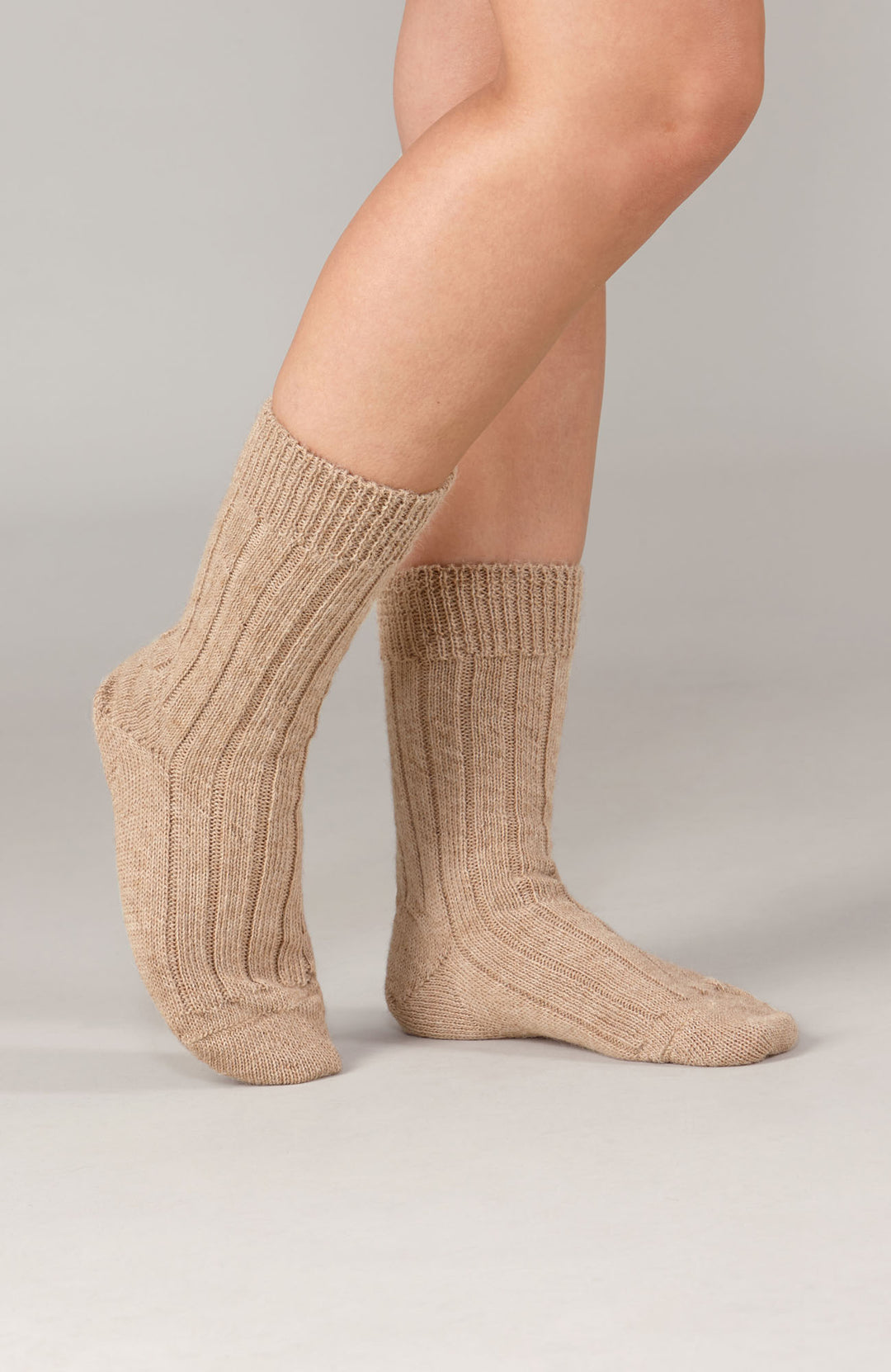 fawn alpaca bed sock by Paul James