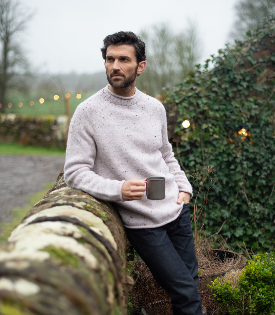 Mens British Wool Fishermans Crew Neck Jumper - Feature 3