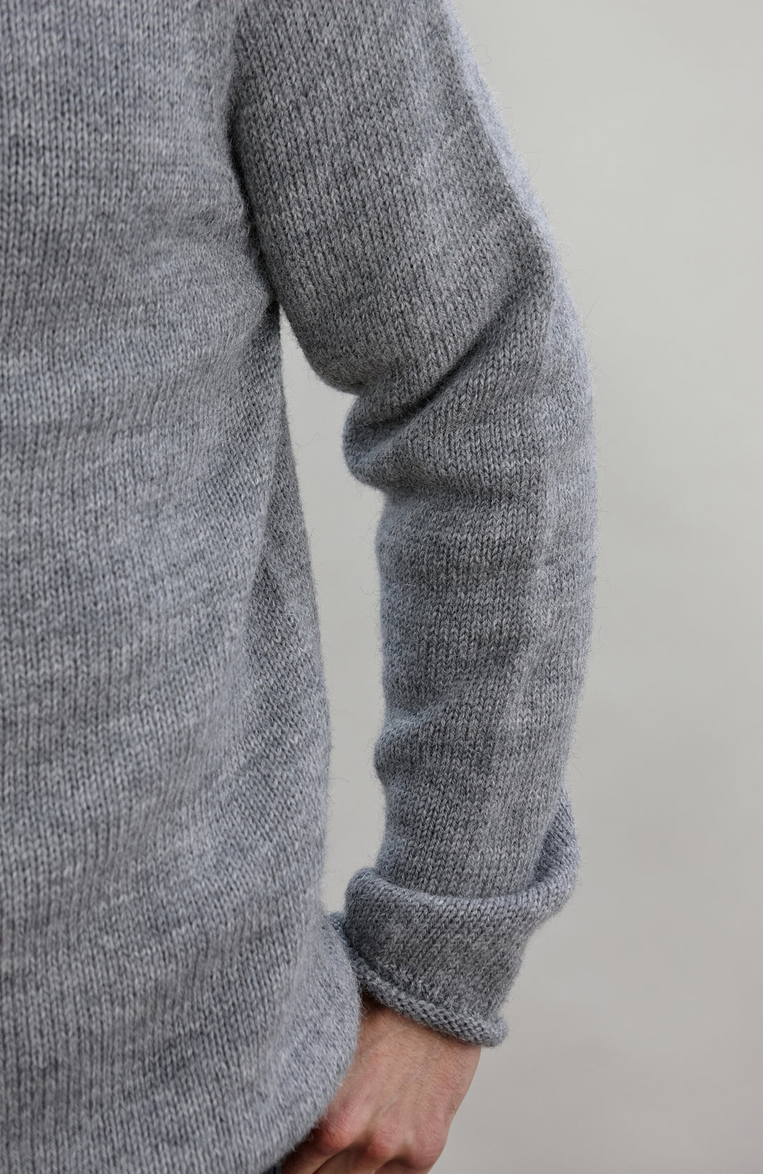 Grey Mens British Wool Jumper Made In England By Paul James
