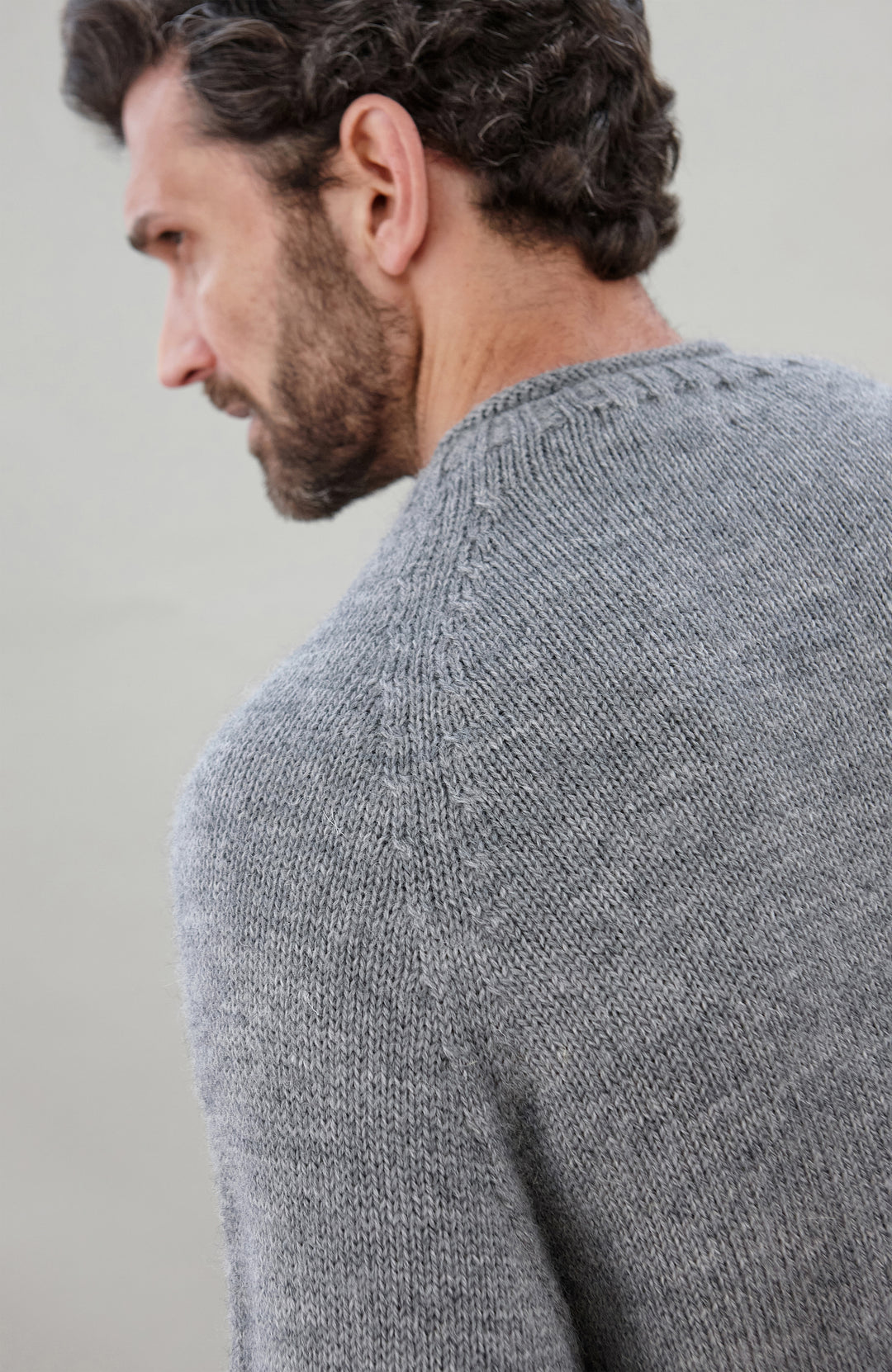 Grey Mens British Wool Jumper Made In England By Paul James