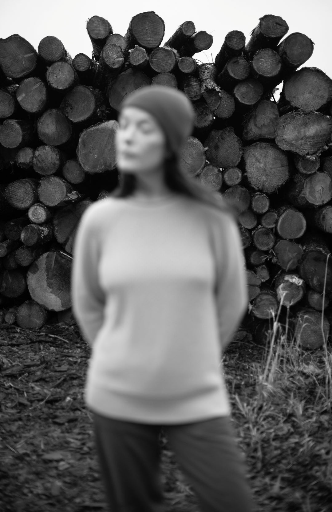 Women's beige moss stitch fisherman's cotton jumper by Paul James Knitwear.