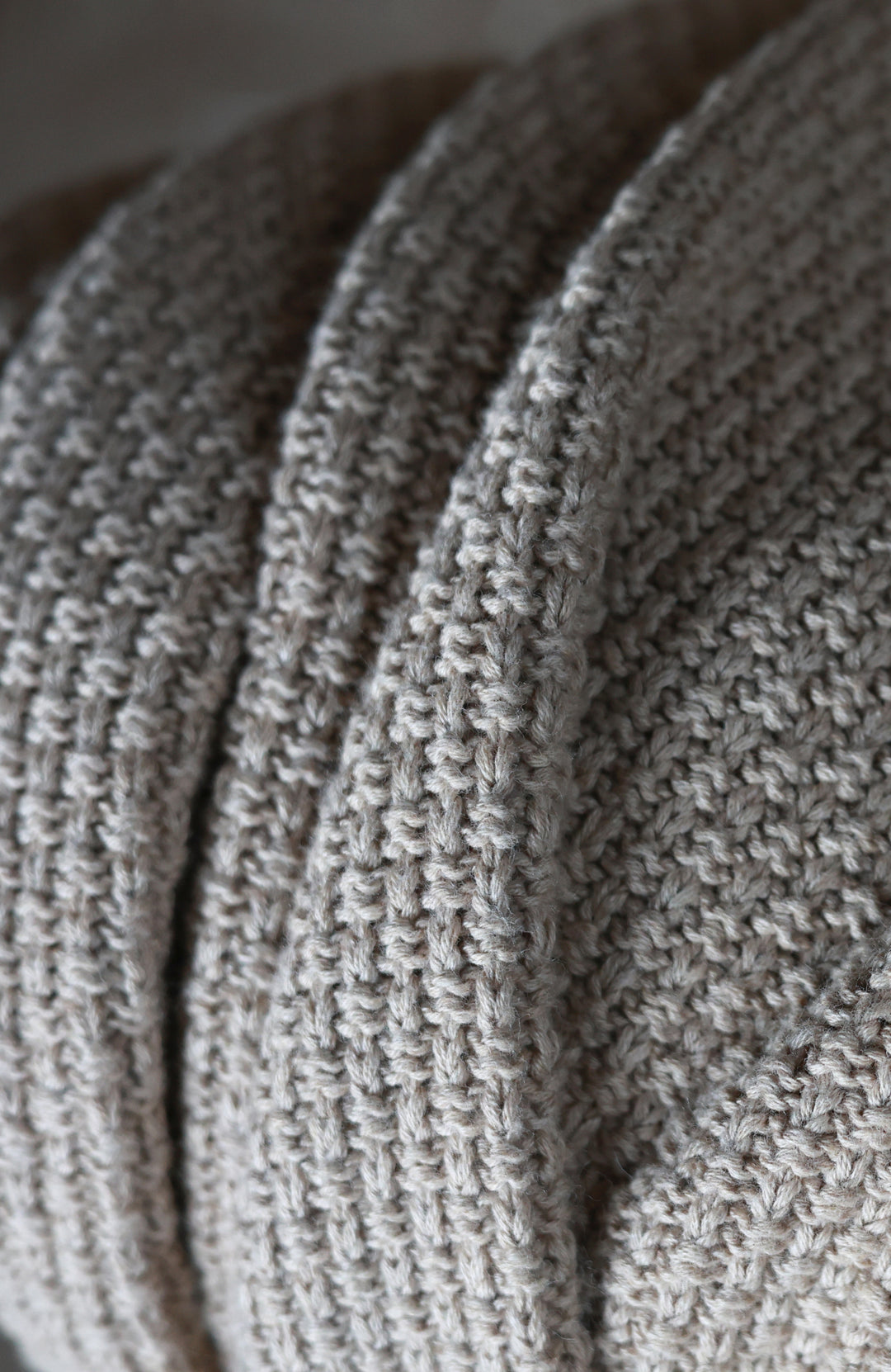 Women's beige moss stitch fisherman's cotton jumper by Paul James Knitwear.