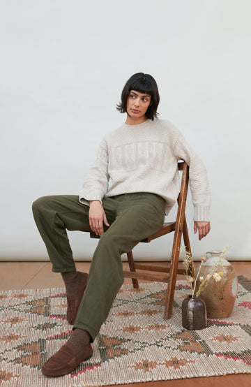 Women's cotton textured fisherman jumper by Paul James Knitwear.