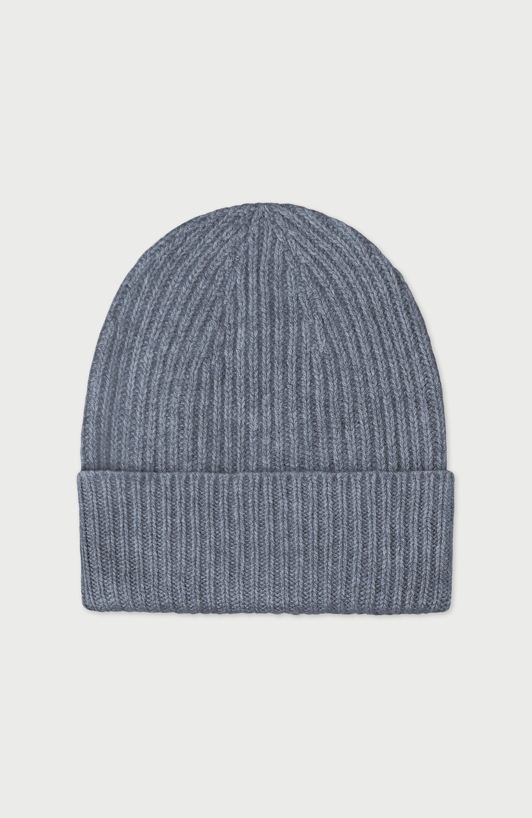 Grey 100% Cashmere Ribbed Hat By Paul James