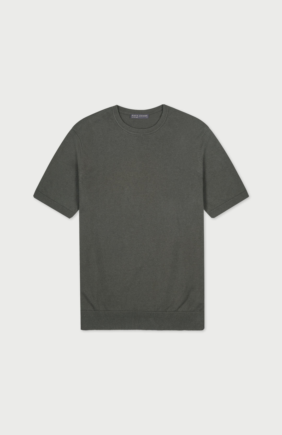 Khaki Mens Cotton Linen Short Sleeve Jumper By Paul James