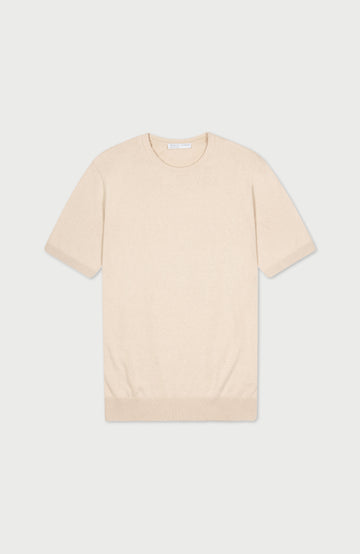 Mens Lightweight Organic Cotton Linen Short Sleeve Jumper
