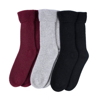 100% Cashmere Ribbed Bed Sock