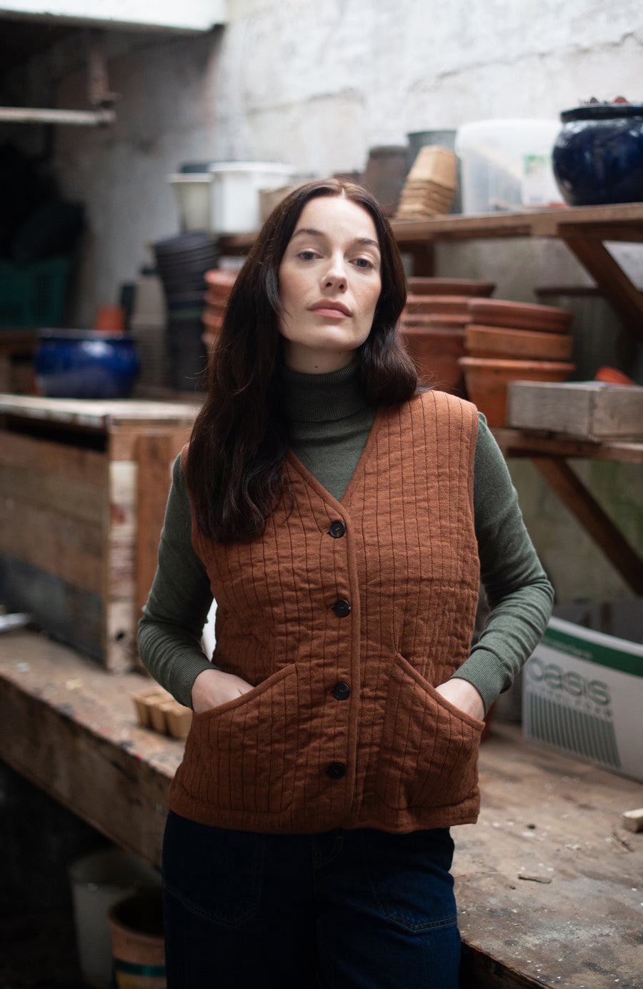 Womens Cotton Quilted Gilet - Feature 3