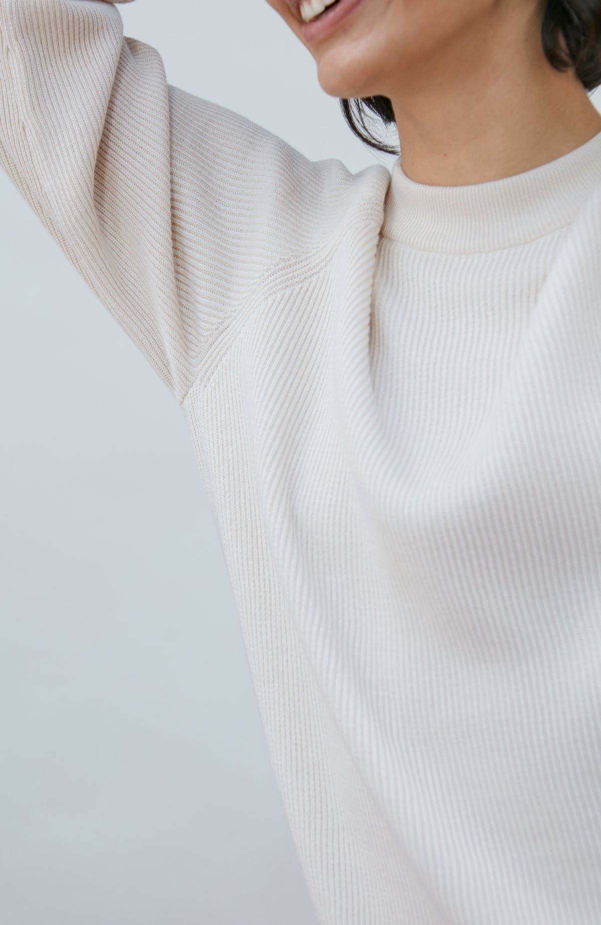 Womens Lightweight Cotton Ribbed Jumper - Feature 2