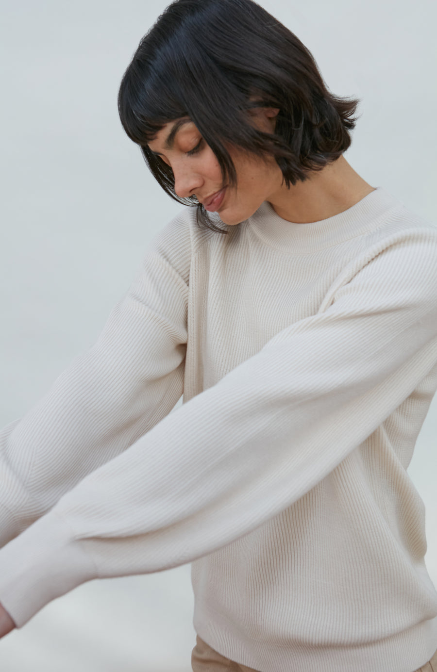 Womens Lightweight Cotton Ribbed Jumper - Feature 4