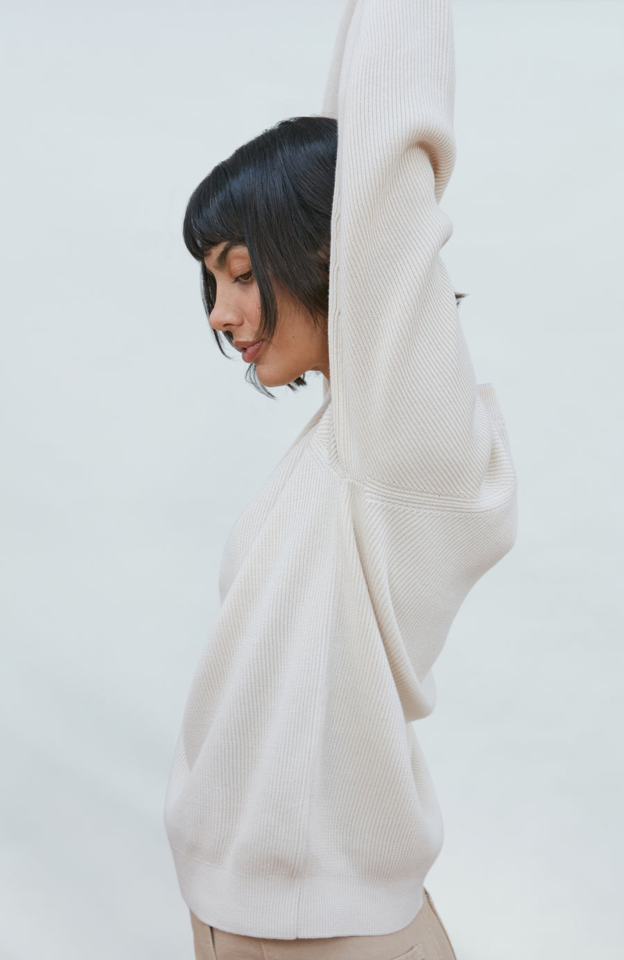 Womens Lightweight Cotton Ribbed Jumper - Feature 3