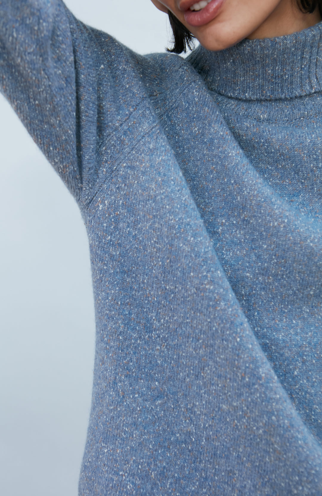 Womens Lambswool Silk Roll Neck Jumper