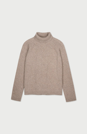 Womens Lambswool Silk Roll Neck Jumper