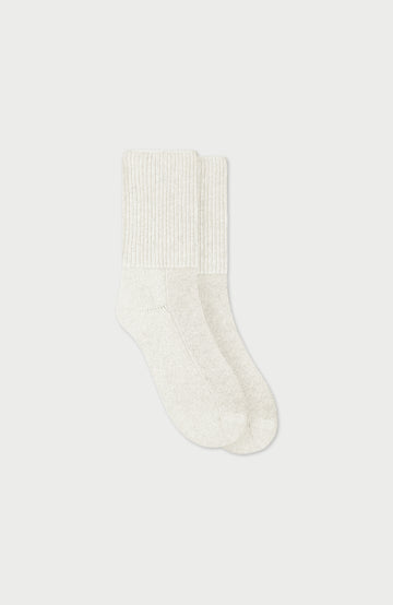 White Cashmere Cushion Sole Lounge Socks By Paul James