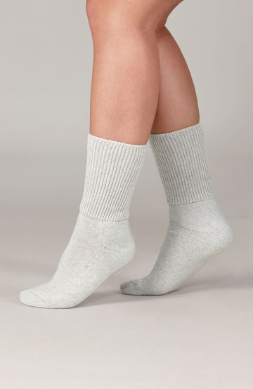 grey premium cashmere bed socks by Paul James