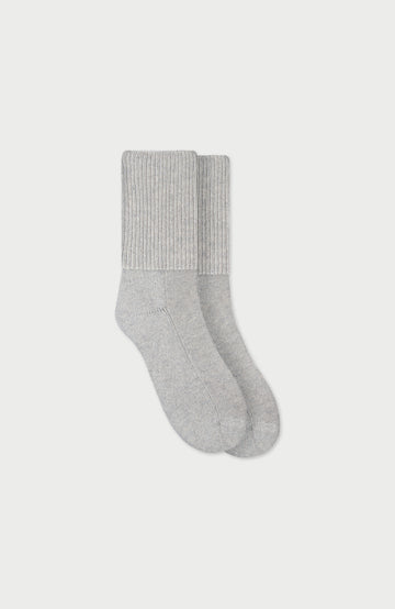 Grey Cashmere Cushion Sole Lounge Socks By Paul James