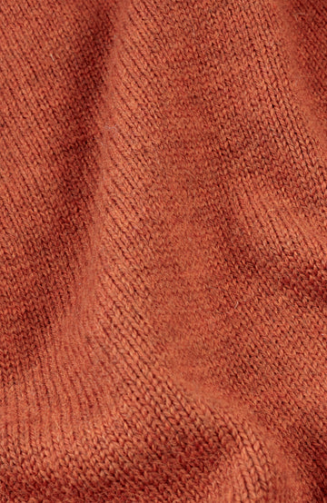 Orange British Wool Roll Neck Made In England Jumper By Paul James