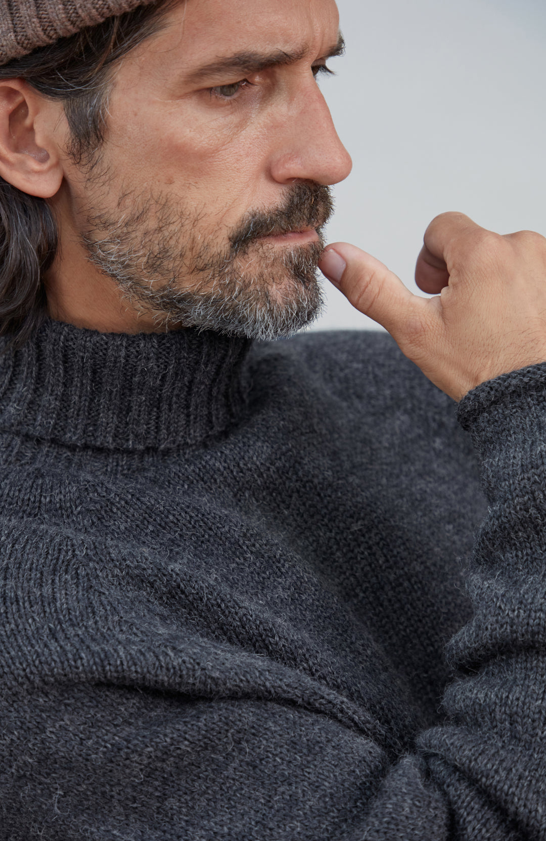Mens British Wool Fishermans Roll Neck Jumper