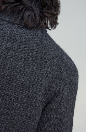 Mens British Wool Fishermans Roll Neck Jumper