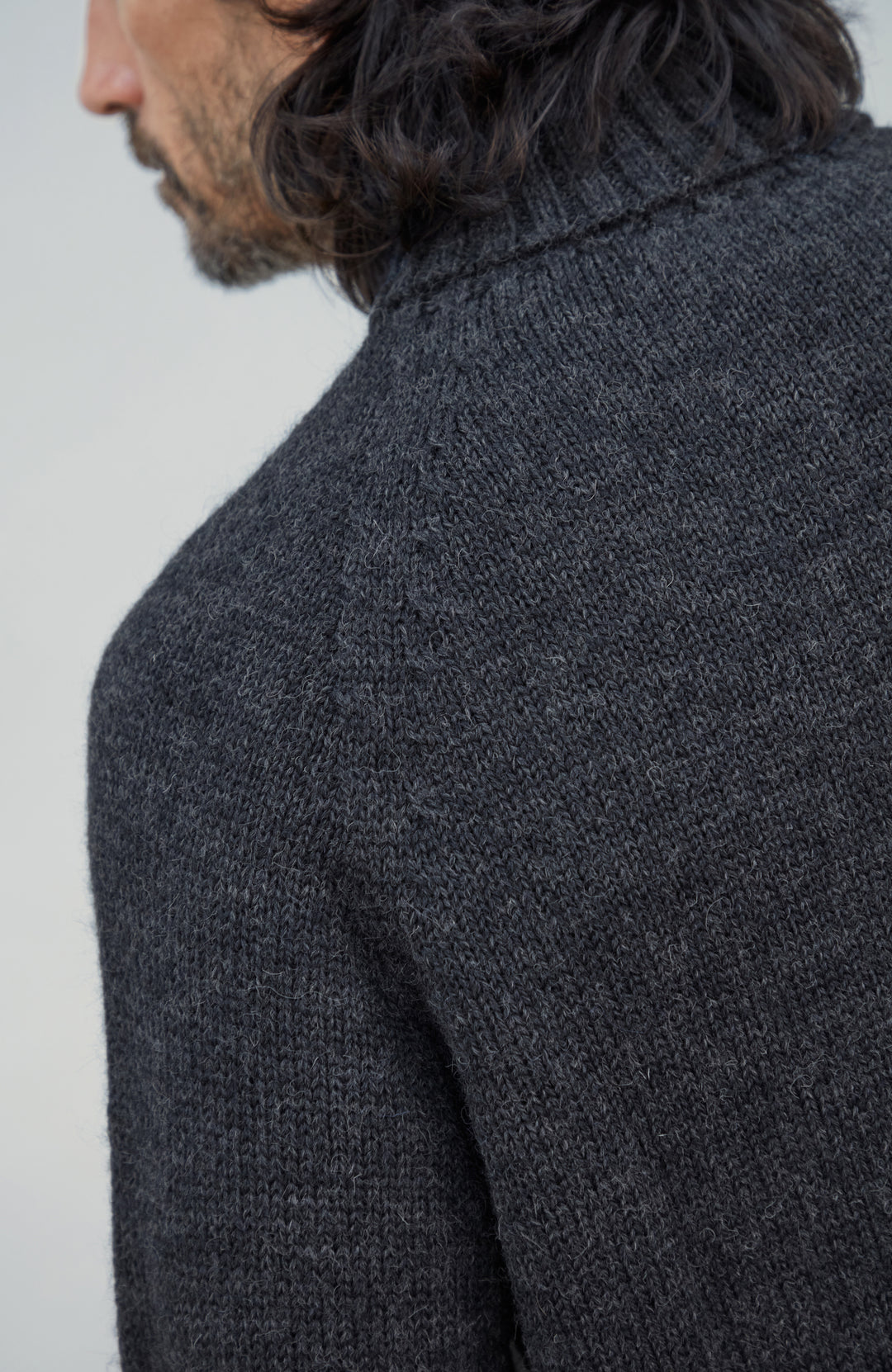 Mens British Wool Fishermans Roll Neck Jumper