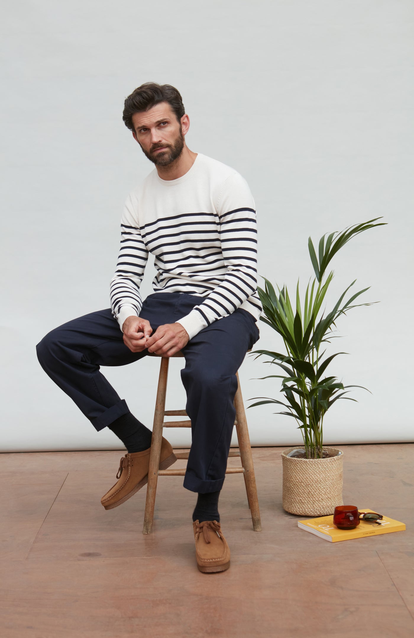 ecru mens breton stripe jumper