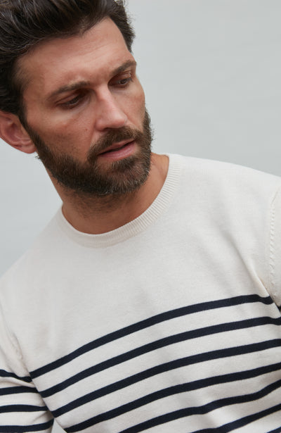 ecru mens breton stripe jumper