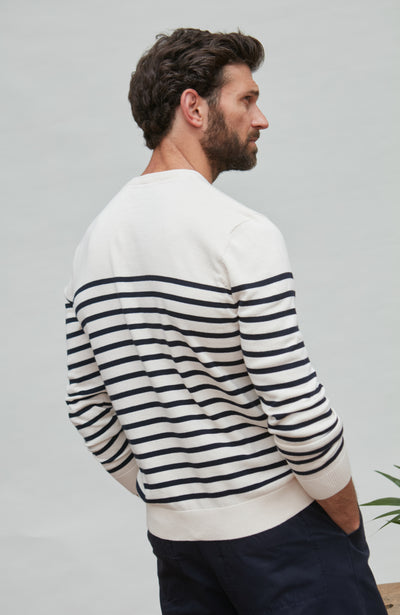 ecru mens breton stripe jumper