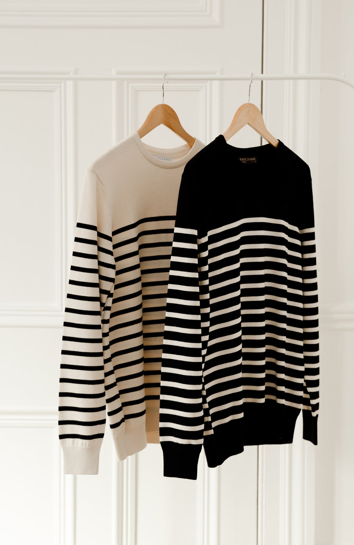 Mens Lightweight Cotton Striped Breton Sweater - Feature 1