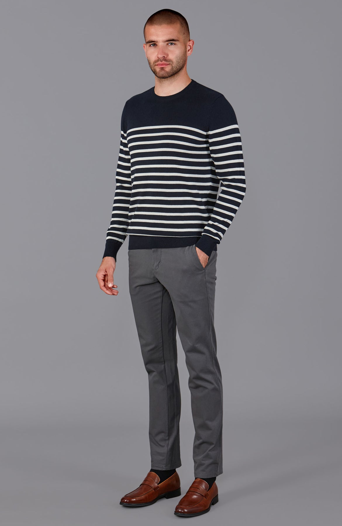 Mens 100% Cotton Breton Sweater – Paul James Knitwear