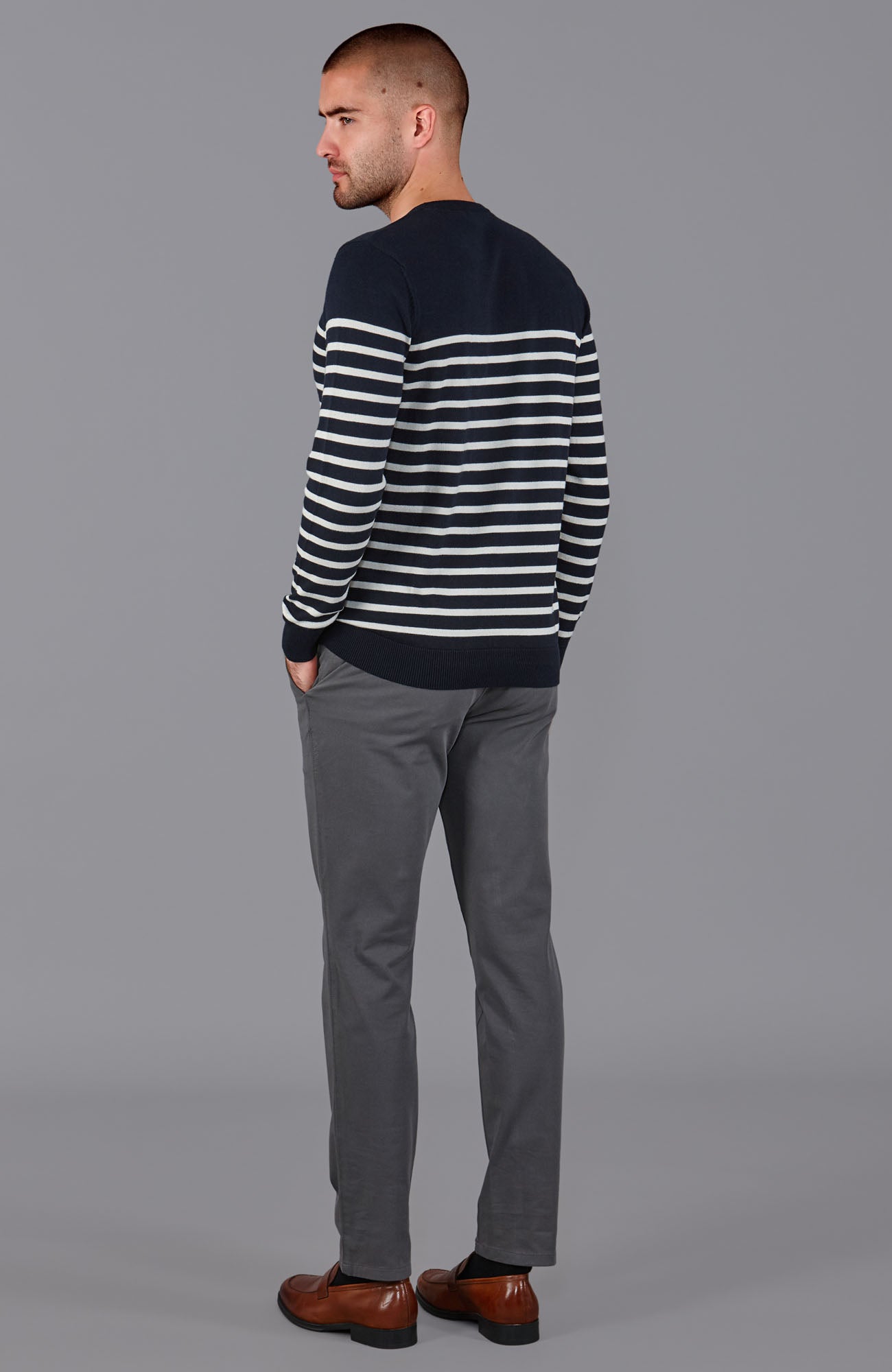 mens navy breton sweater