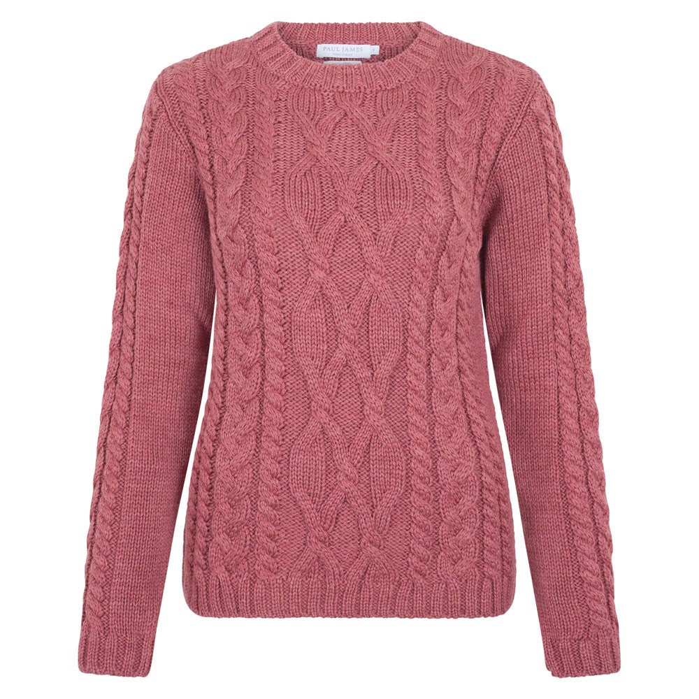 womens pink chunky wool jumper