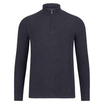 grey mens chunky zip neck jumper