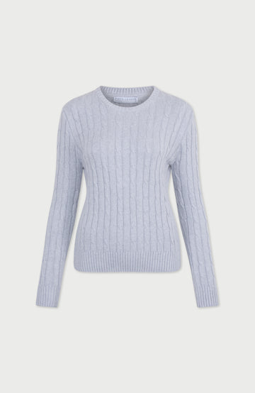 Light Grey Womens Cotton Cable Jumper By Paul James