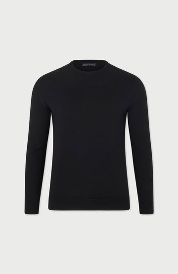 Mens Superfine Merino Silk Crew Neck Jumper