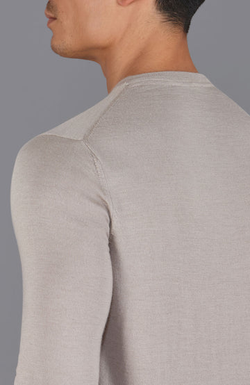 taupe mens merino silk jumper