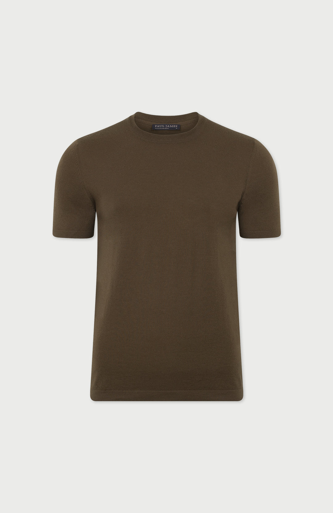 green merino wool mens t-shirt on a light gray background