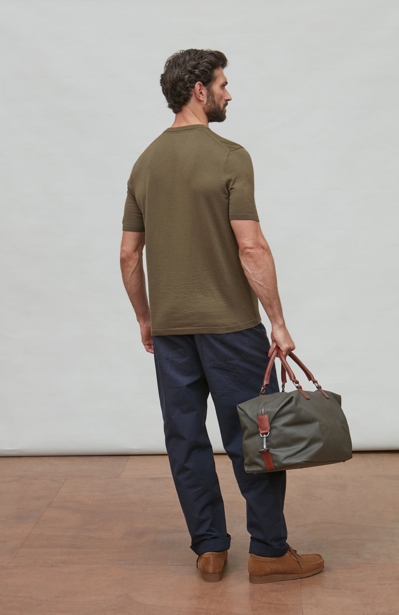 Mens Superfine Merino Wool Knitted T-Shirt