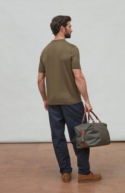 Mens Superfine Merino Wool Knitted T-Shirt