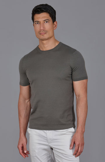 grey mens mercerised cotton t-shirt