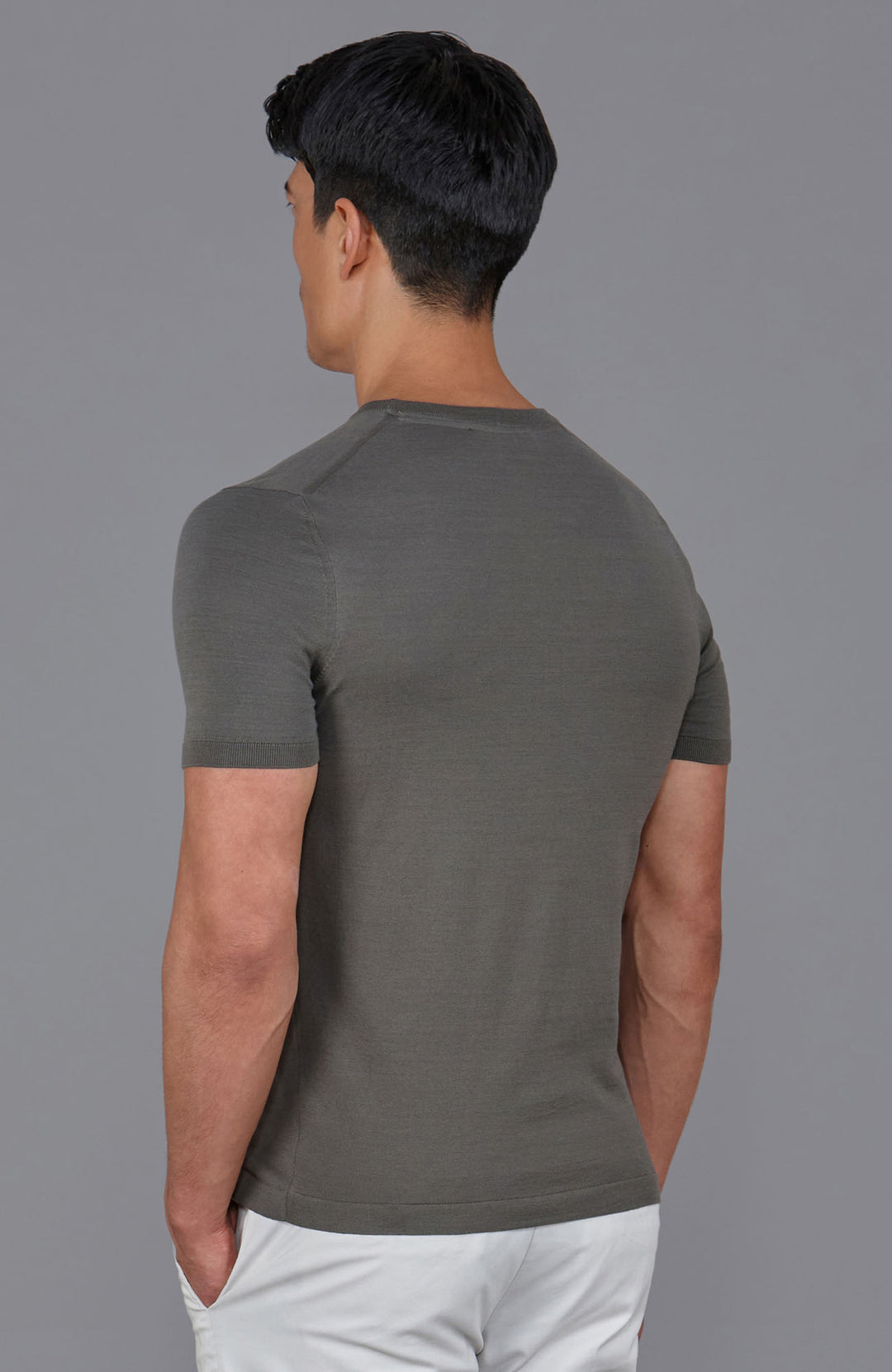 grey mens mercerised cotton t-shirt
