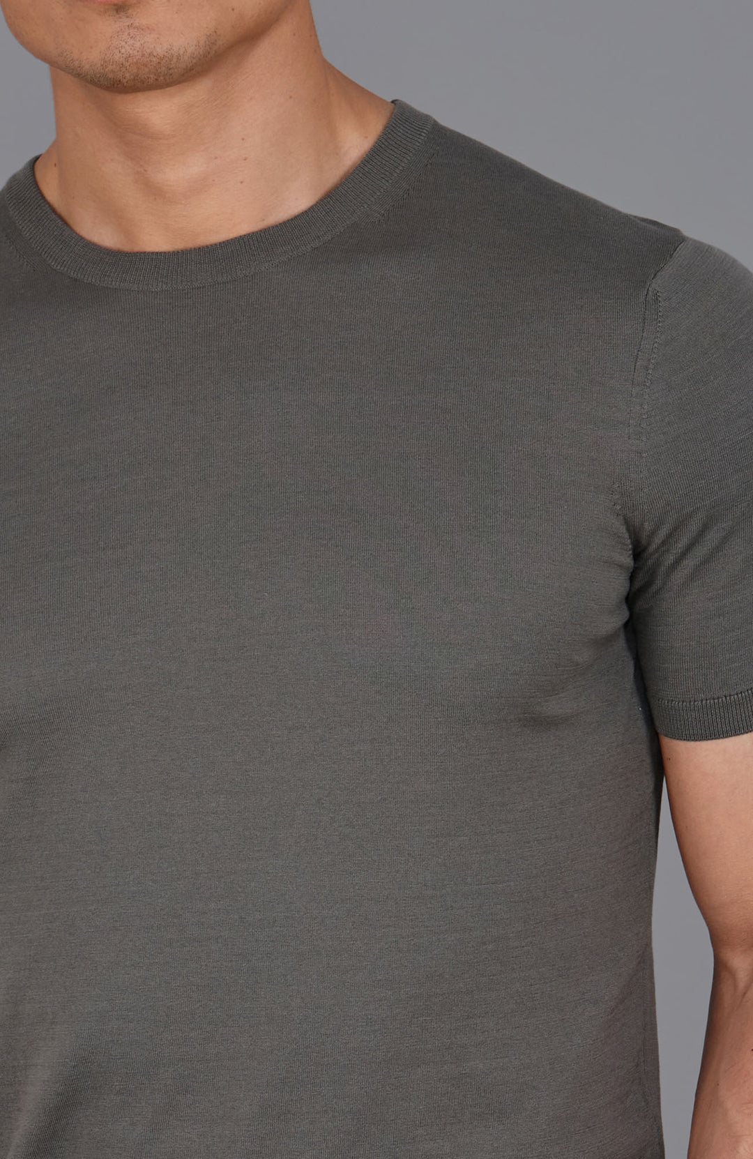 grey mens mercerised cotton t-shirt