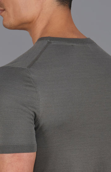 grey mens mercerised cotton t-shirt