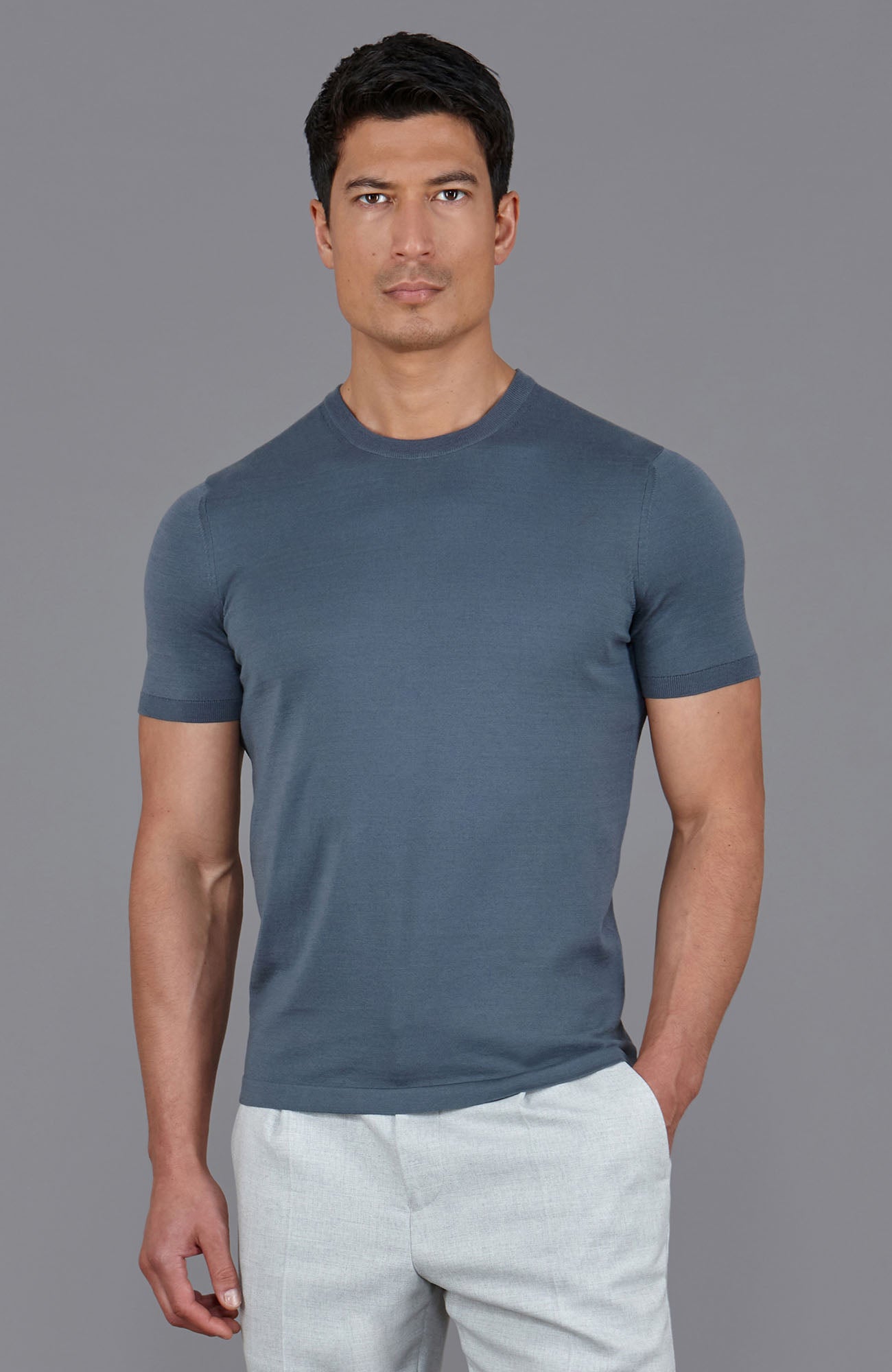 Mens Superfine Mercerised Cotton Knitted T-Shirt – Paul James Knitwear